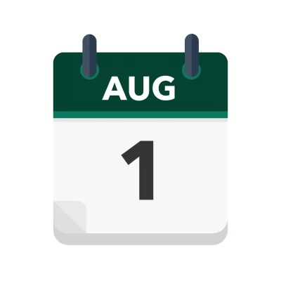 Calendar icon showing 1st August