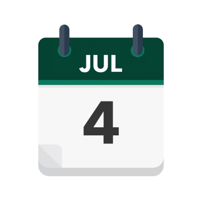 Calendar icon showing 4th July