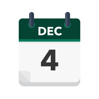 Calendar icon showing 4th December