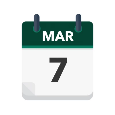 Calendar icon showing 7th March