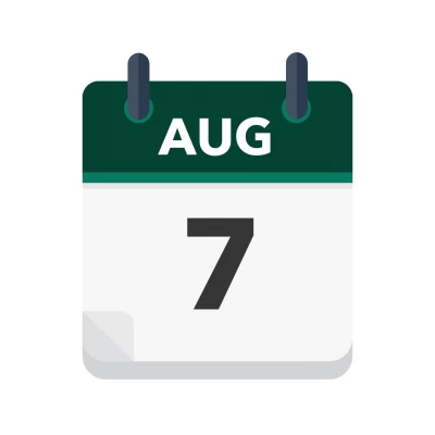 Calendar icon showing 7th August
