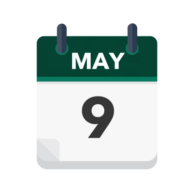 Calendar icon showing 9th May