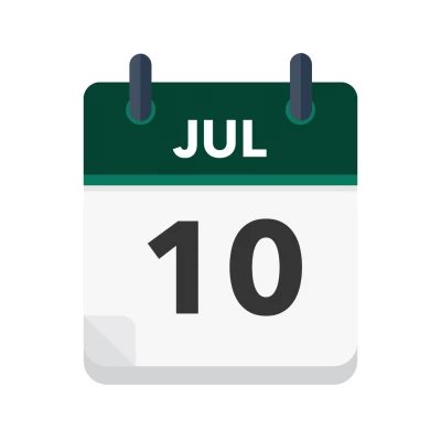 Calendar icon showing 10th July