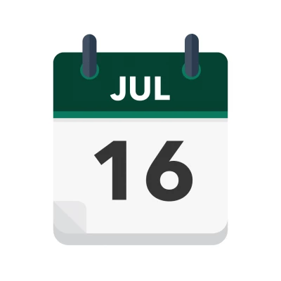 Calendar icon showing 16th July