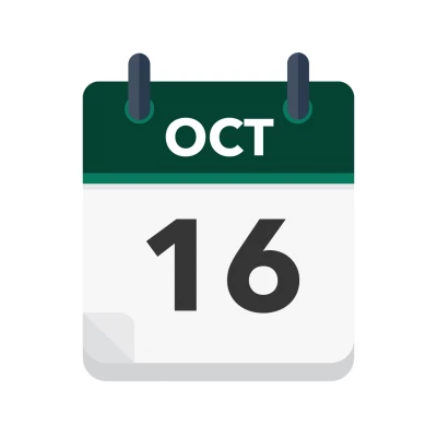 Calendar icon showing 16th October
