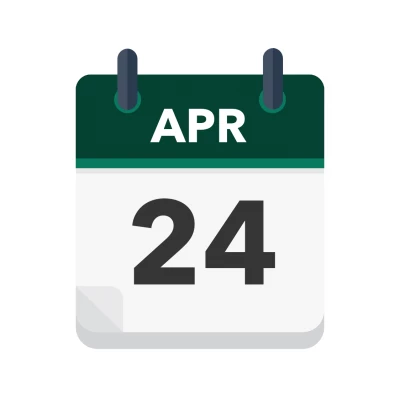 Calendar icon showing 24th April